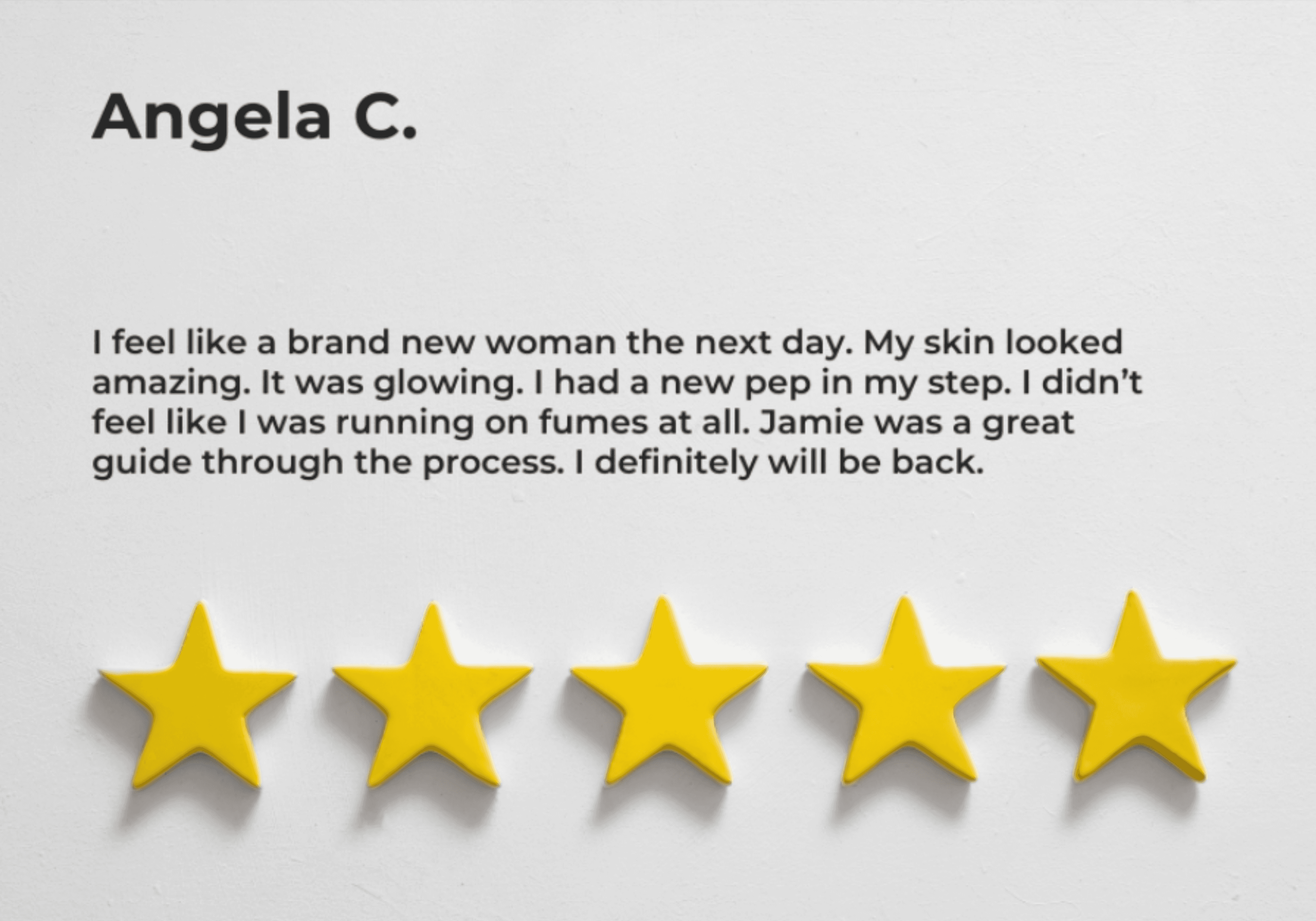 Google review from Angela C.